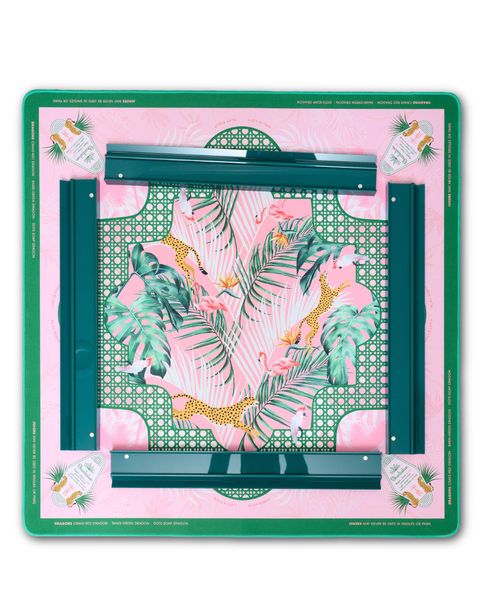 Green Acrylic Mahjong Racks with Magnetic Pushers