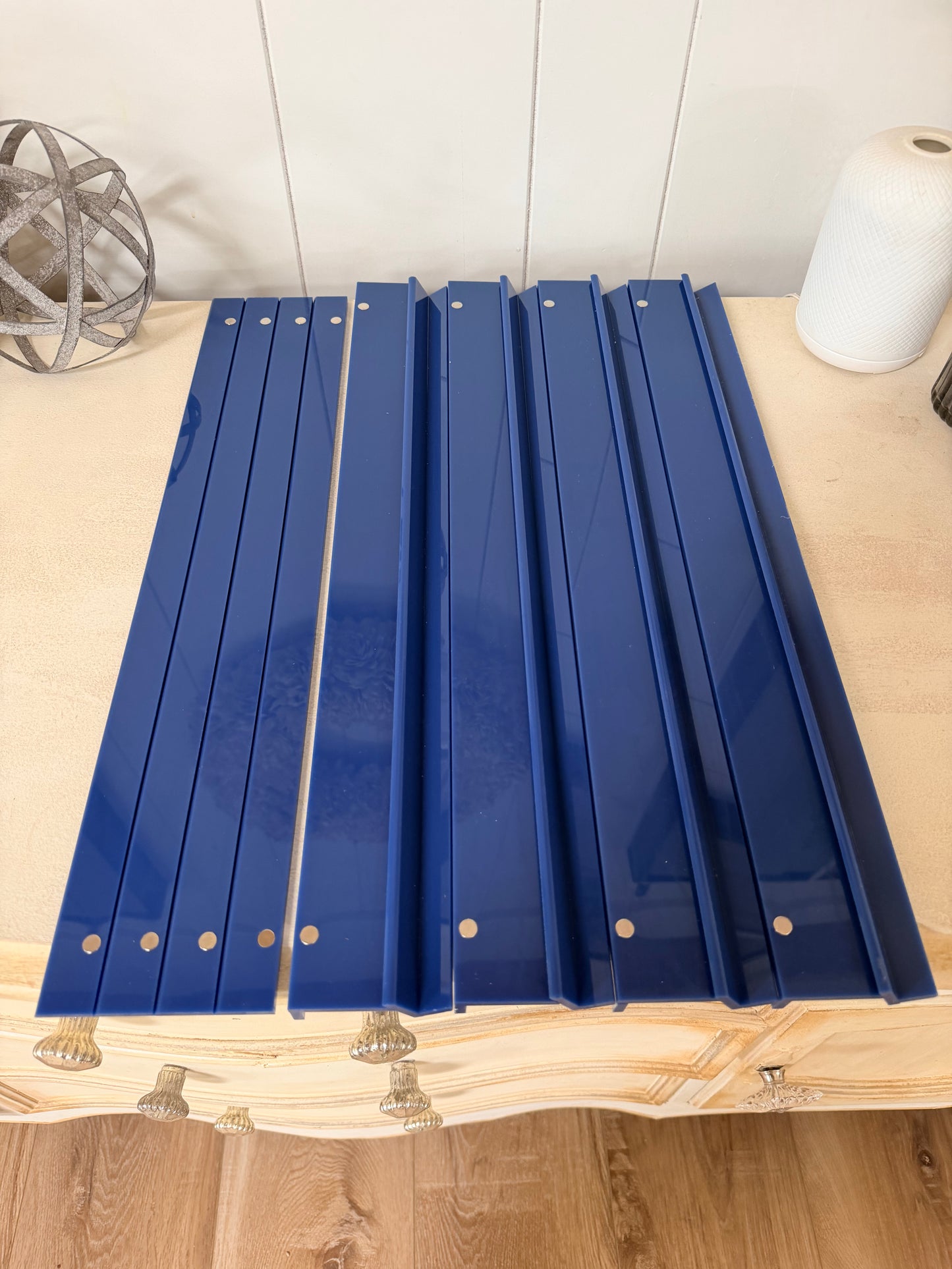 Navy Acrylic Mahjong Racks with Magnetic Pushers