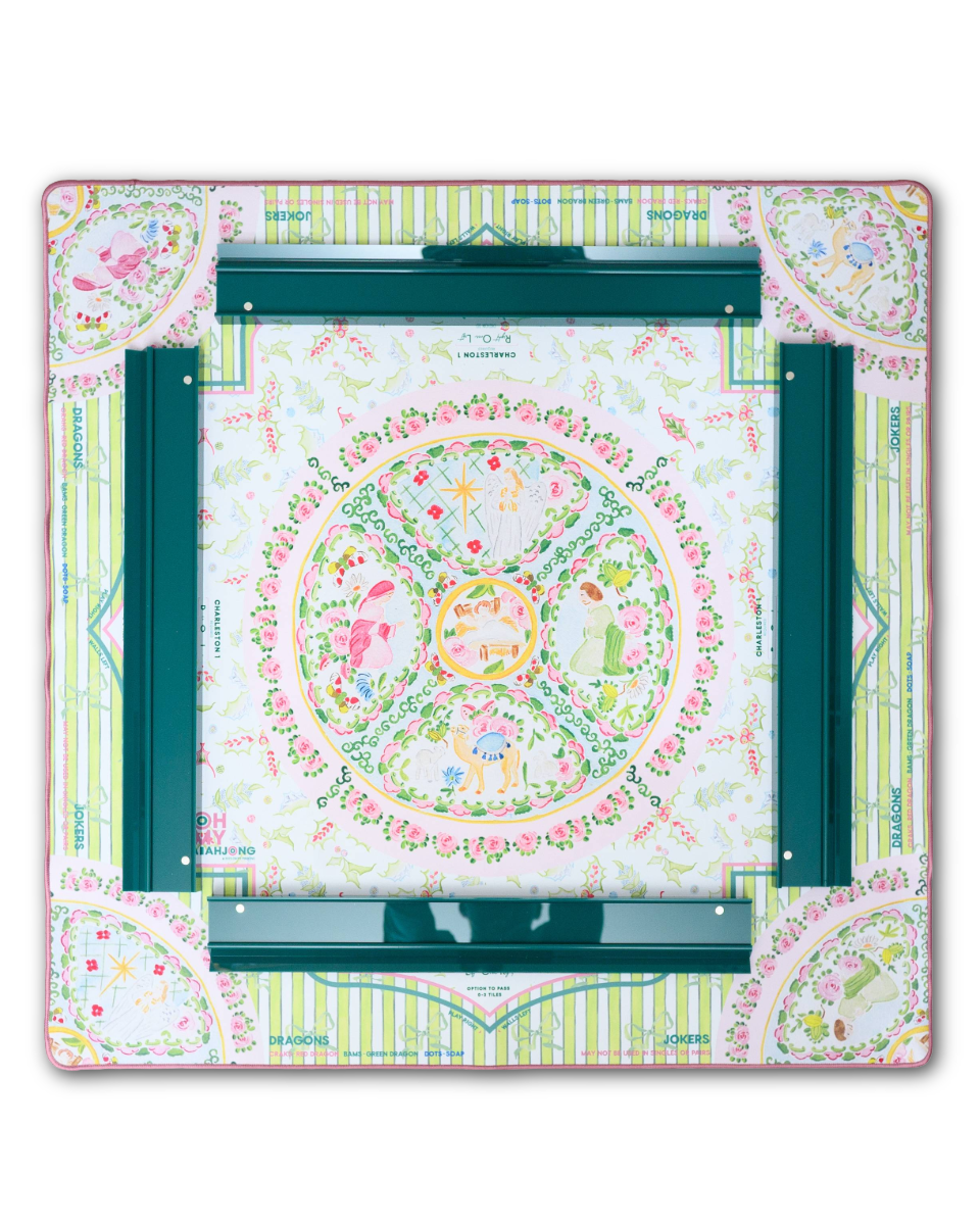 Green Acrylic Mahjong Racks with Magnetic Pushers